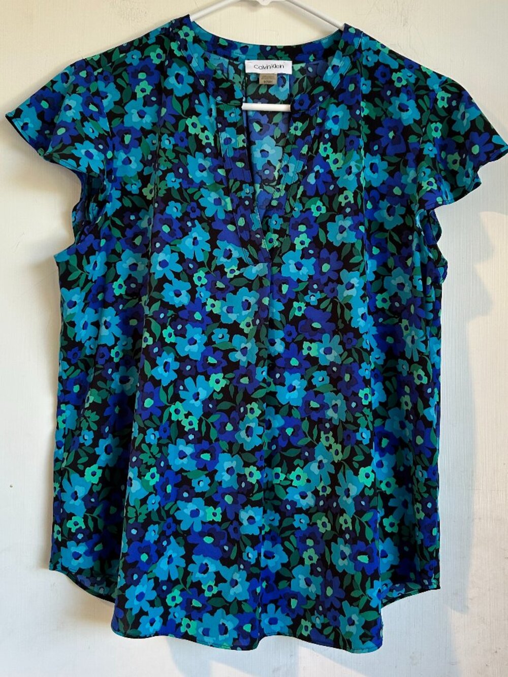 Calvin Klein - Blue and Green Floral Blouse